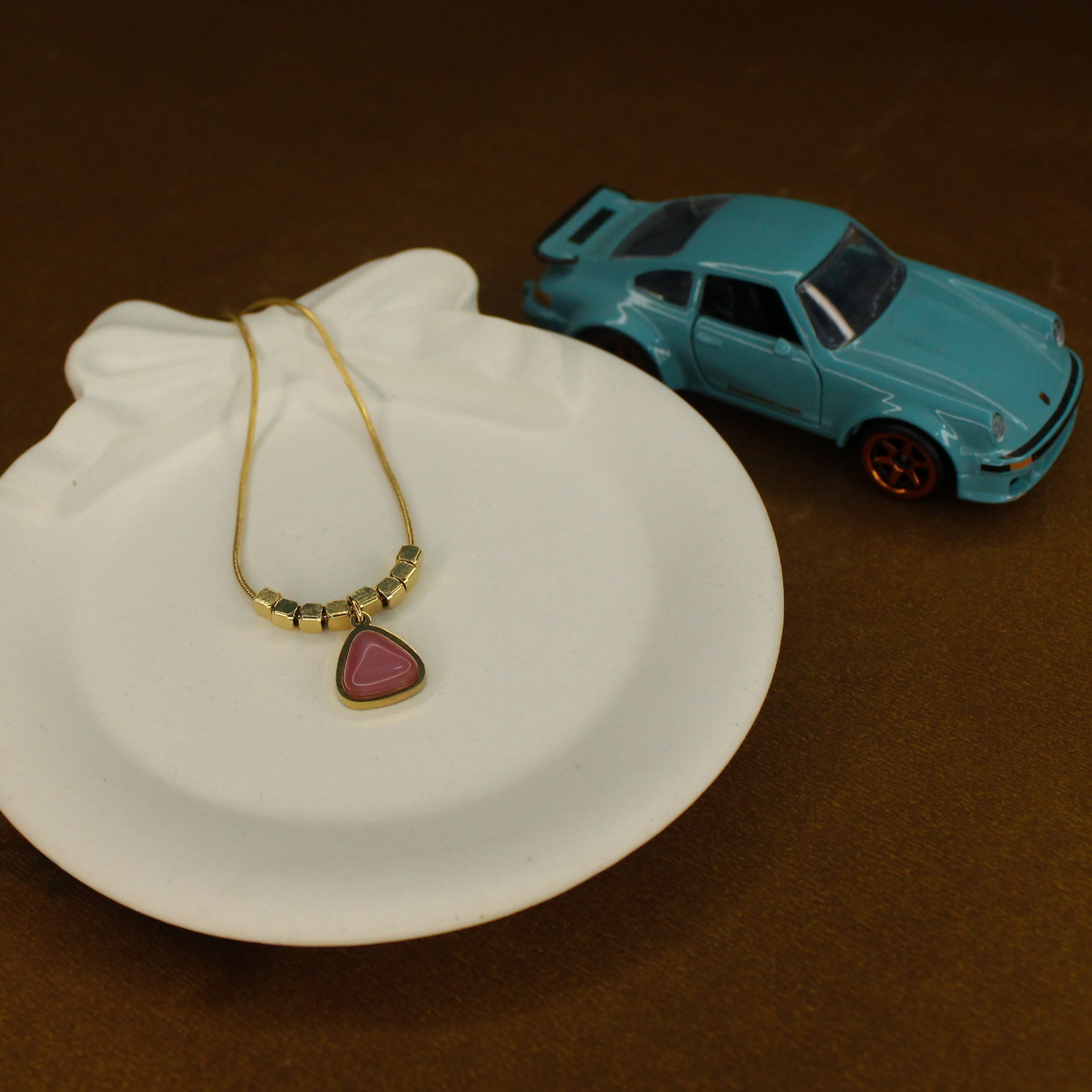 Pink triangle Stainless steel Anti-tarnish chain - House Of Tanaya