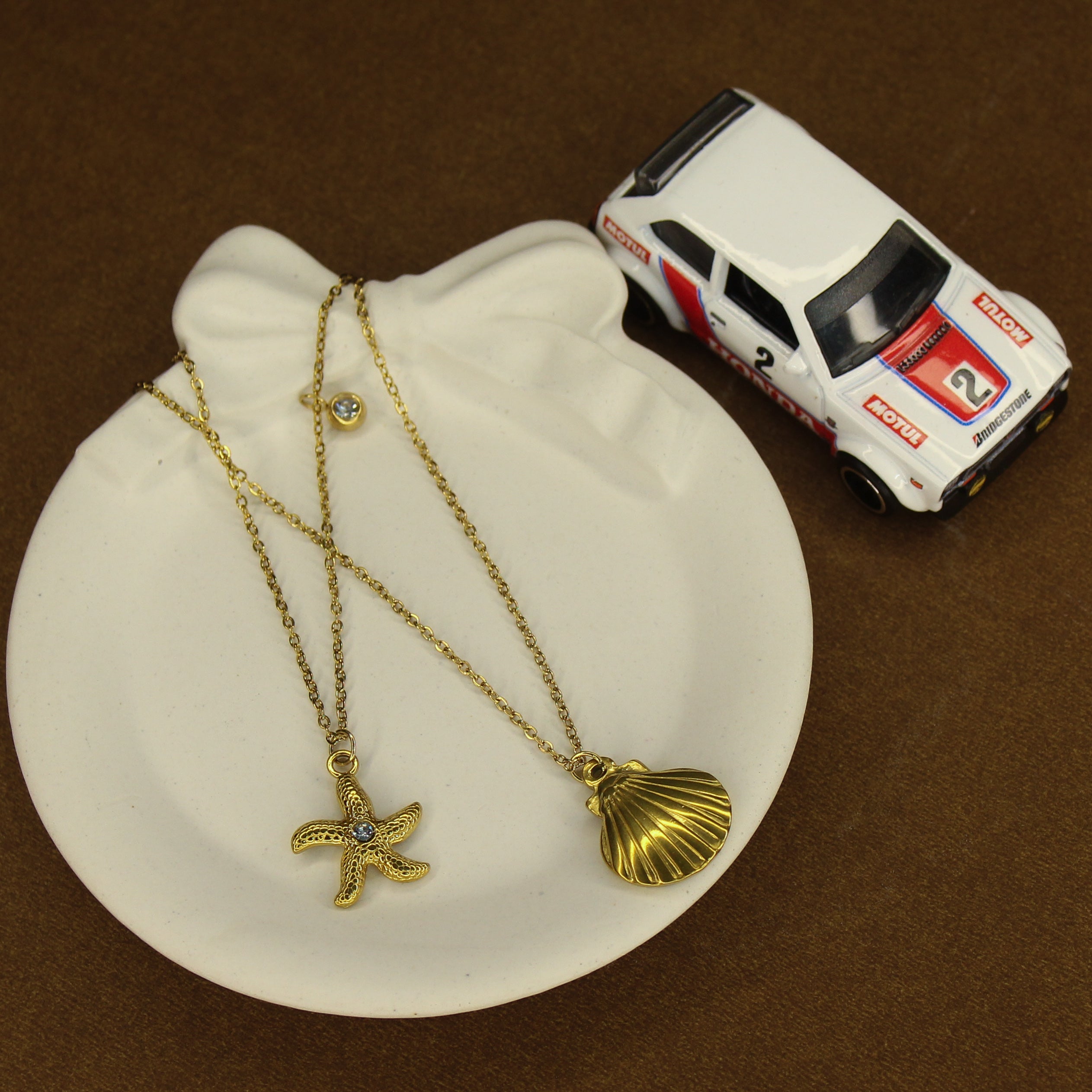 Beach themed double layer Anti-tarnish chain - House Of Tanaya