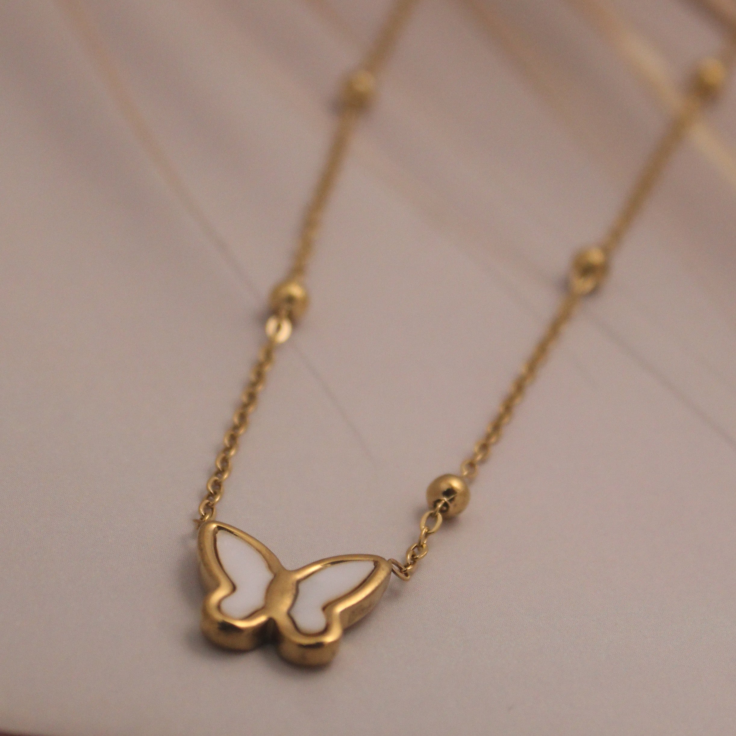 Butterfly pendant Anti tarnish chain