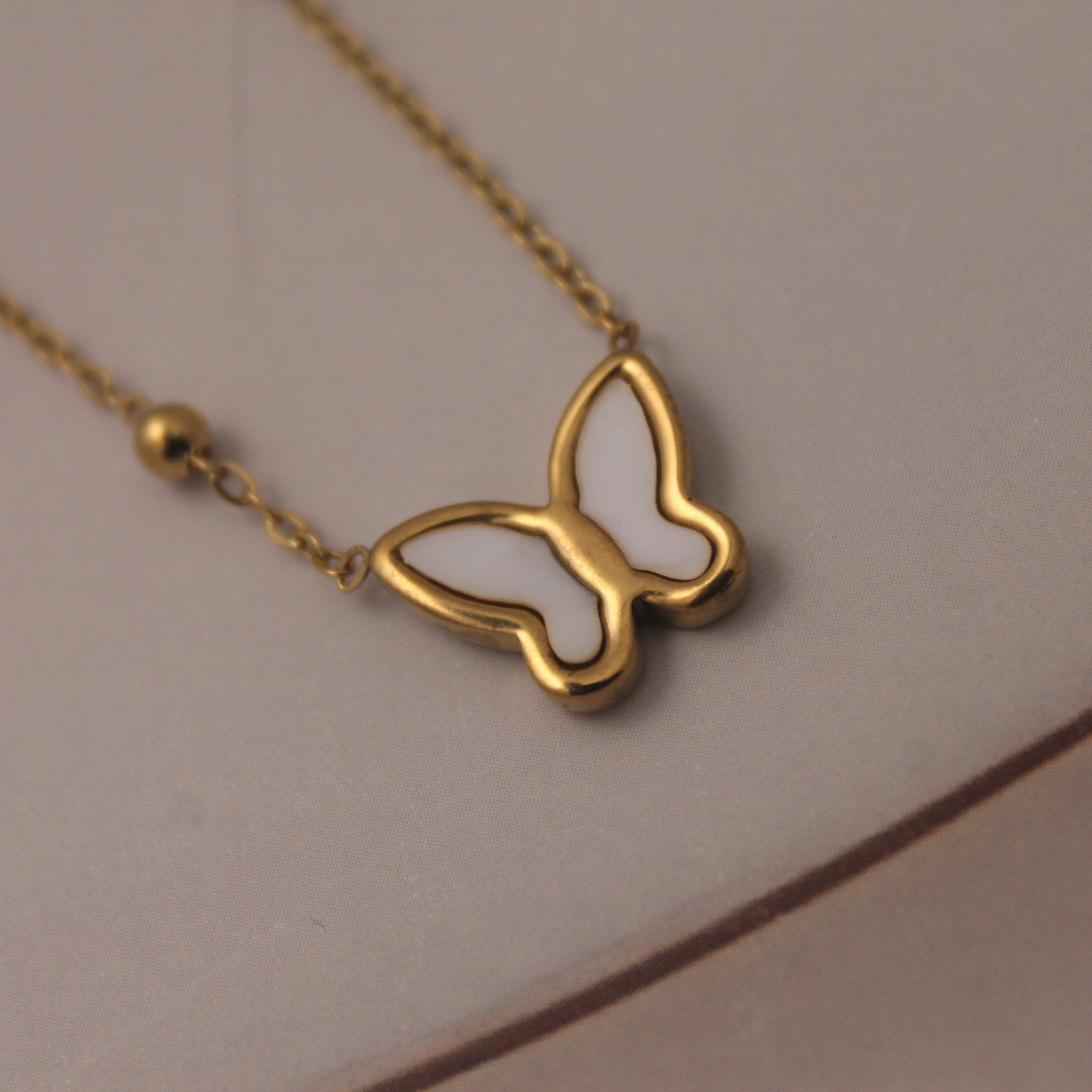 Butterfly pendant Anti tarnish chain