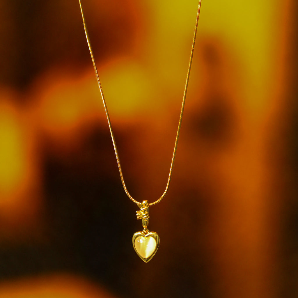 Aurora Heart Pendant Anti tarnish Chain - House Of Tanaya
