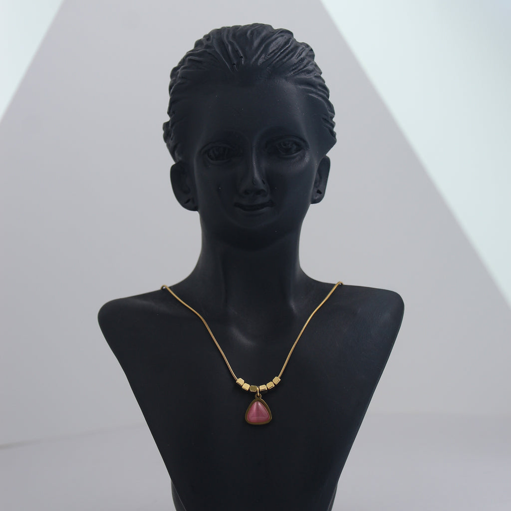 Pink triangle Stainless steel Anti-tarnish chain - House Of Tanaya