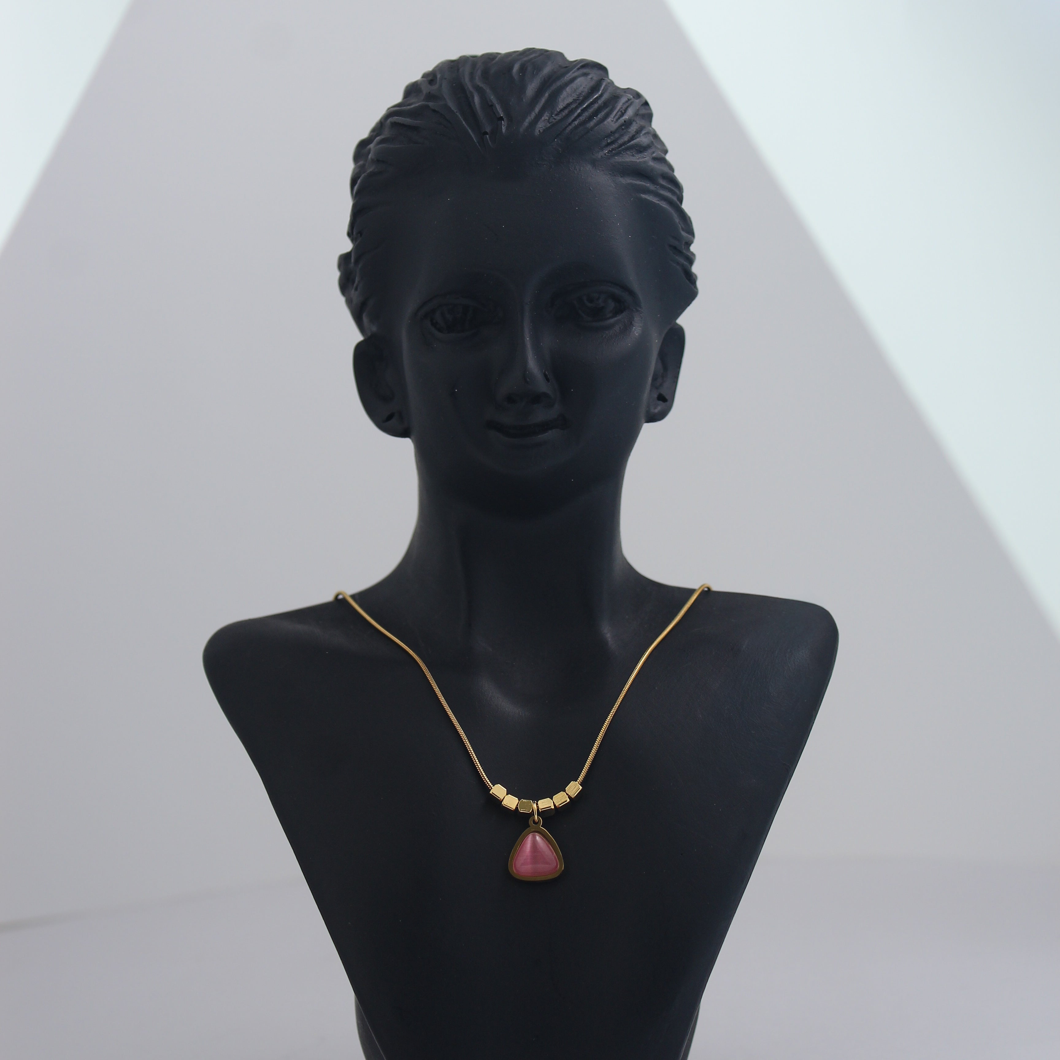 Pink triangle Stainless steel Anti-tarnish chain - House Of Tanaya