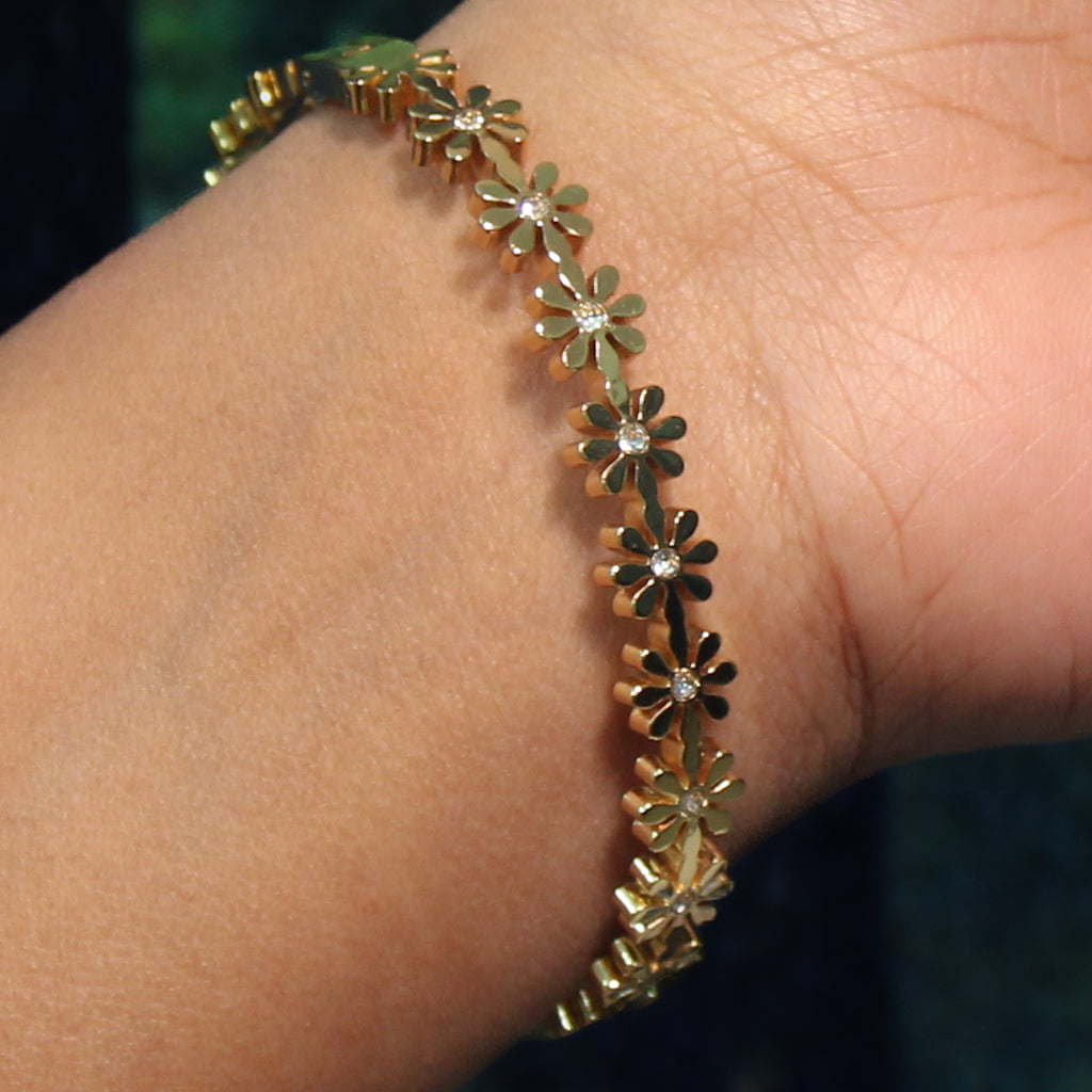 Floral Stainless steel Anti-tarnish Kada - House Of Tanaya