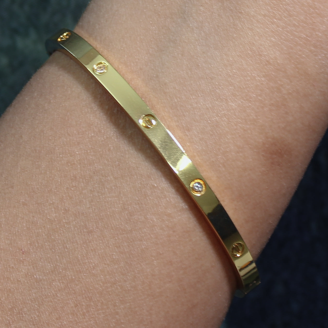 Classic White-stoned Stainless steel Anti-tarnish Kada - House Of Tanaya