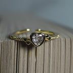 Sweetheart Diamond Anti-tarnish adjustable Ring - House Of Tanaya