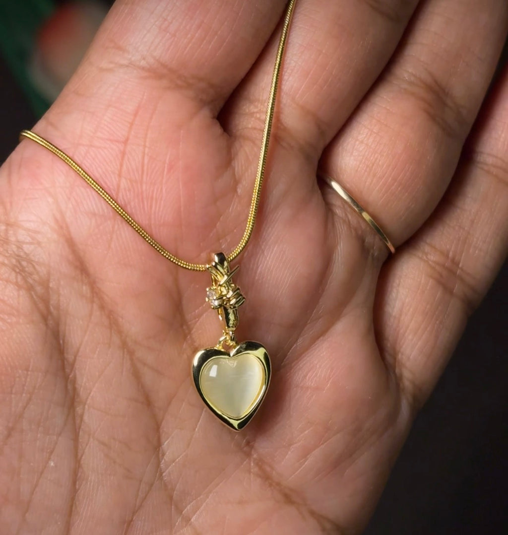 Aurora Heart Pendant Anti tarnish Chain - House Of Tanaya