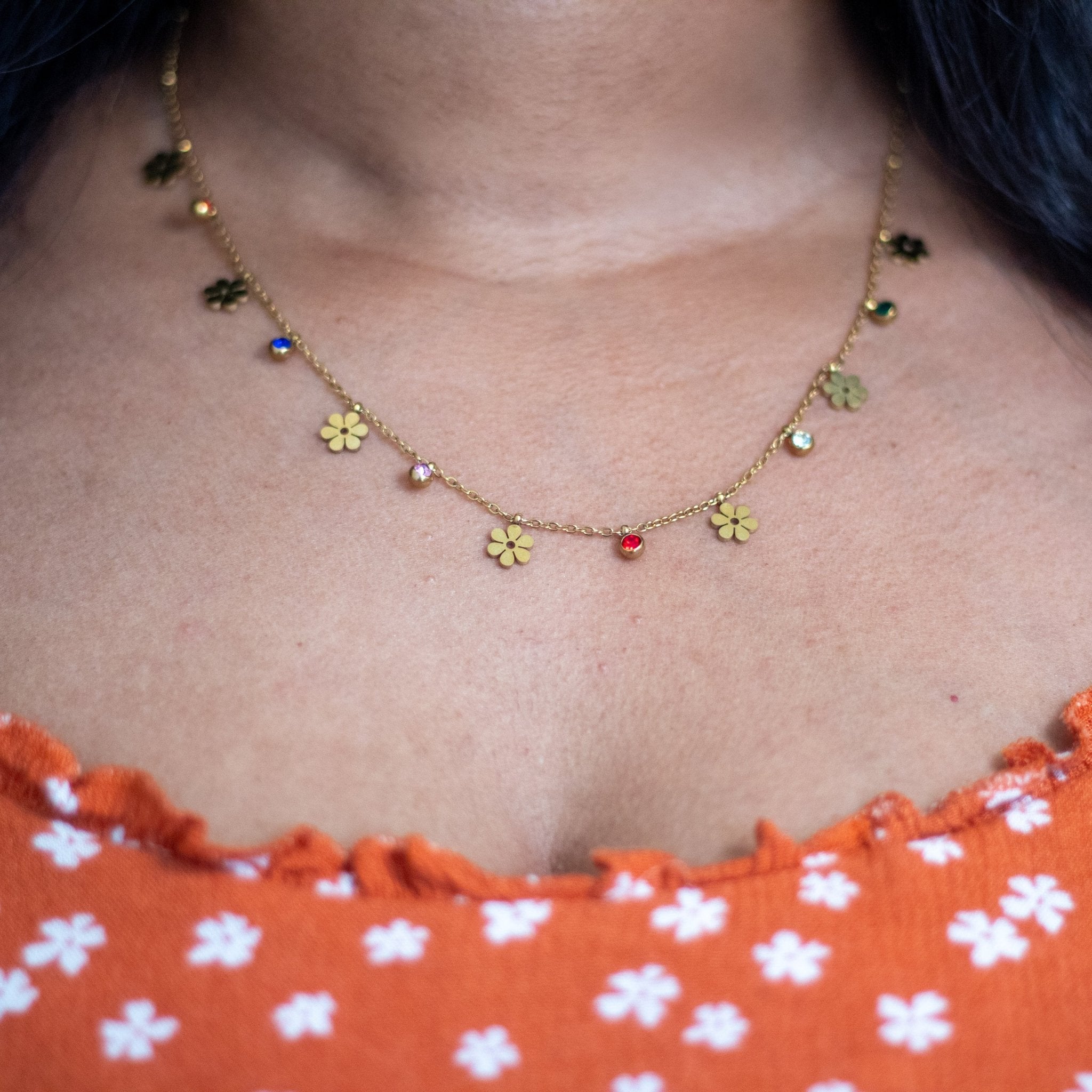 Floral Charm Stainless steel Anti tarnish Chain - House Of Tanaya