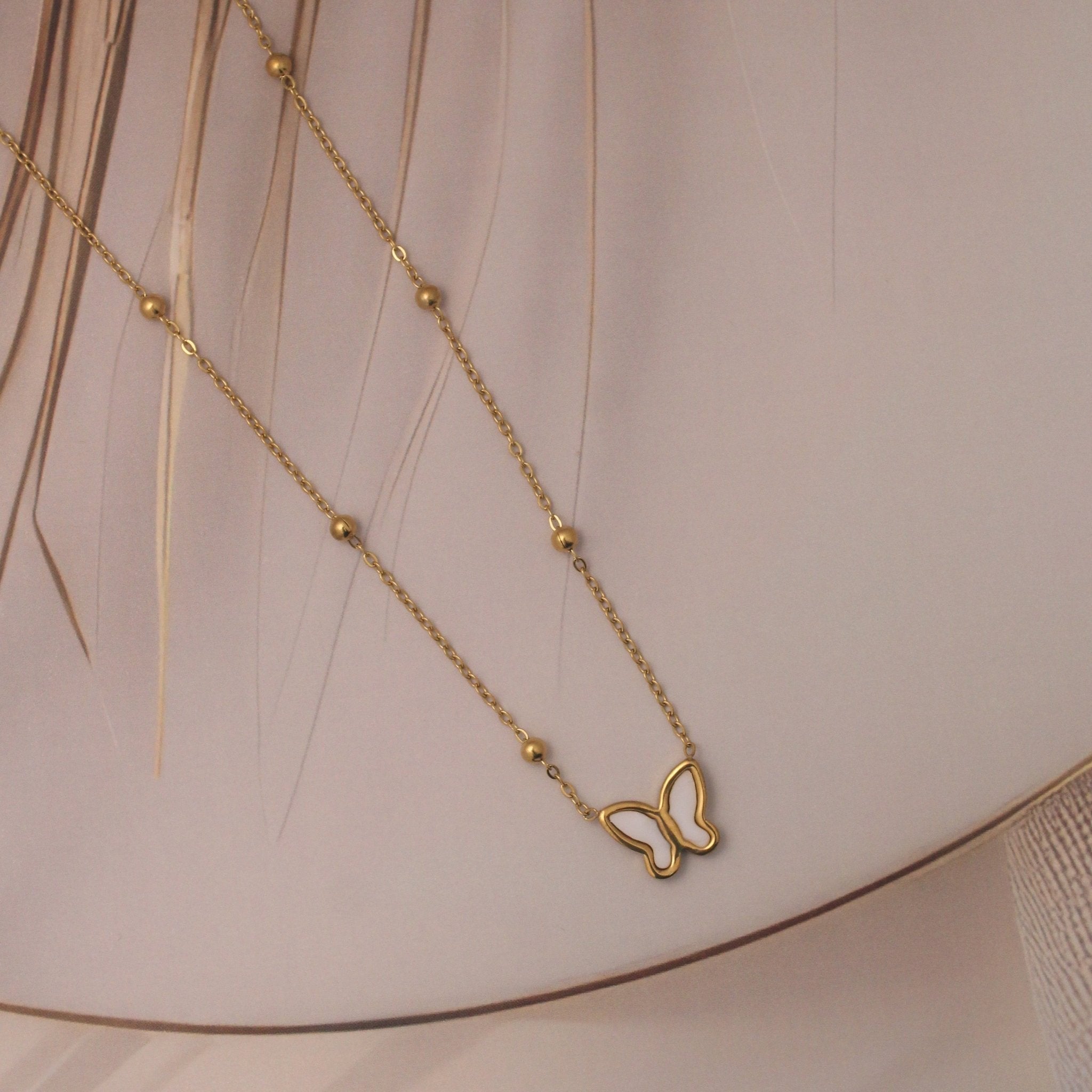 Butterfly pendant Anti - tarnish chain - House Of Tanaya
