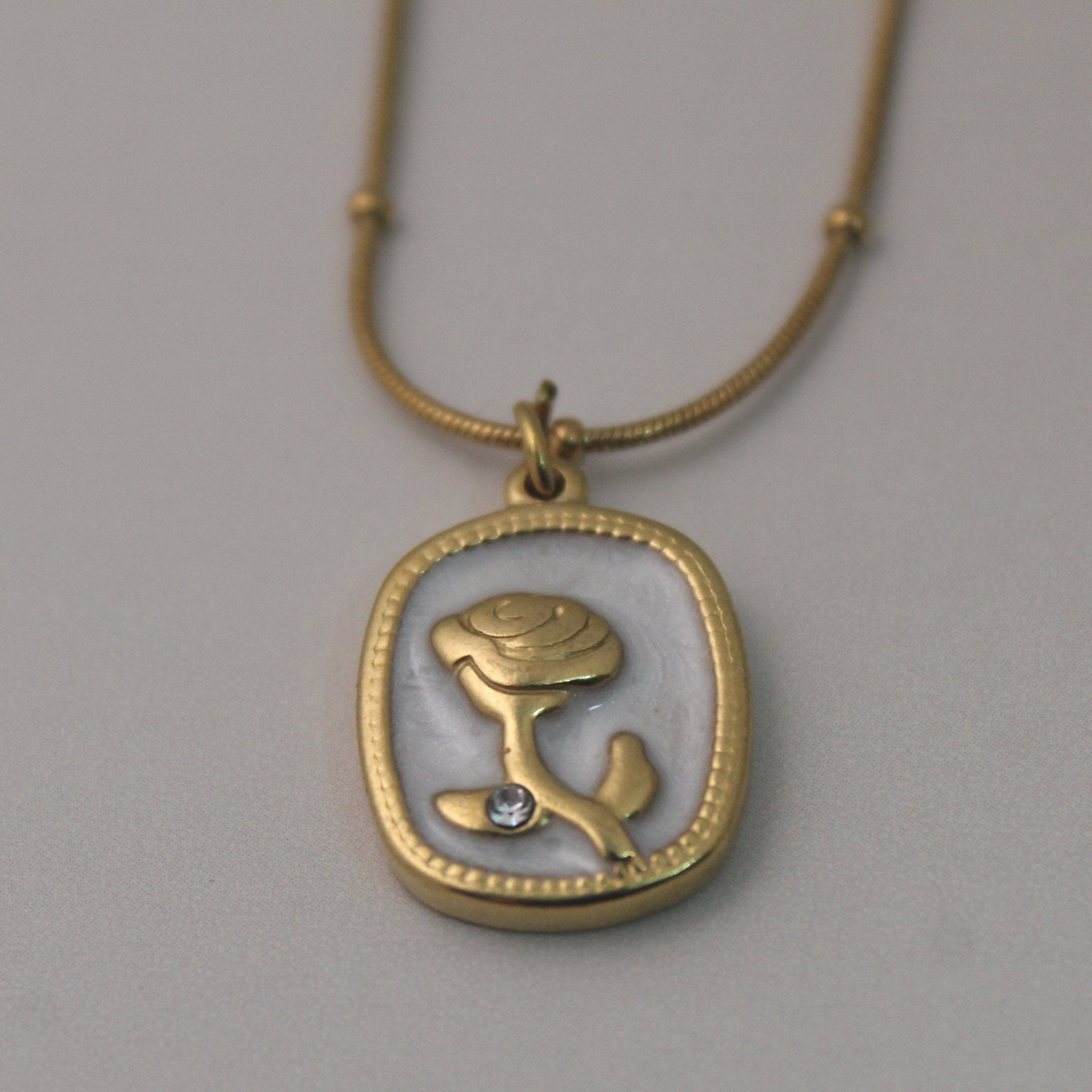 Rose Pendant Anti - tarnish stainless steel Chain - House Of Tanaya