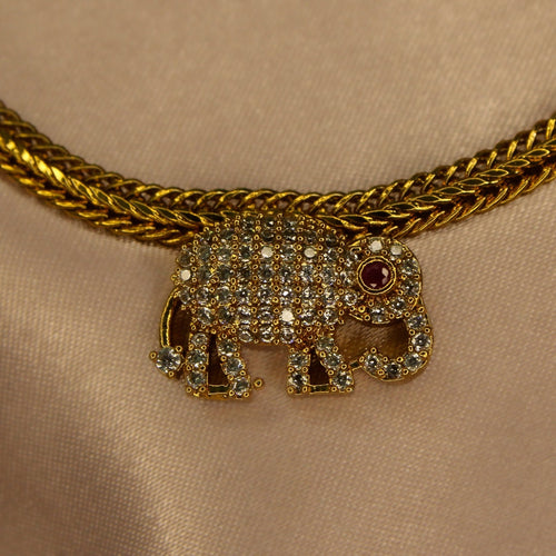 AD Haathi Short Necklace - House Of Tanaya