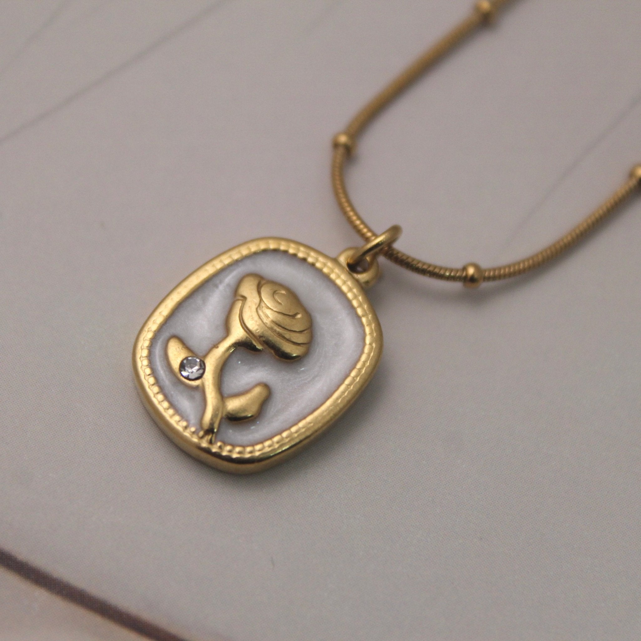 Rose Pendant Anti - tarnish stainless steel Chain - House Of Tanaya