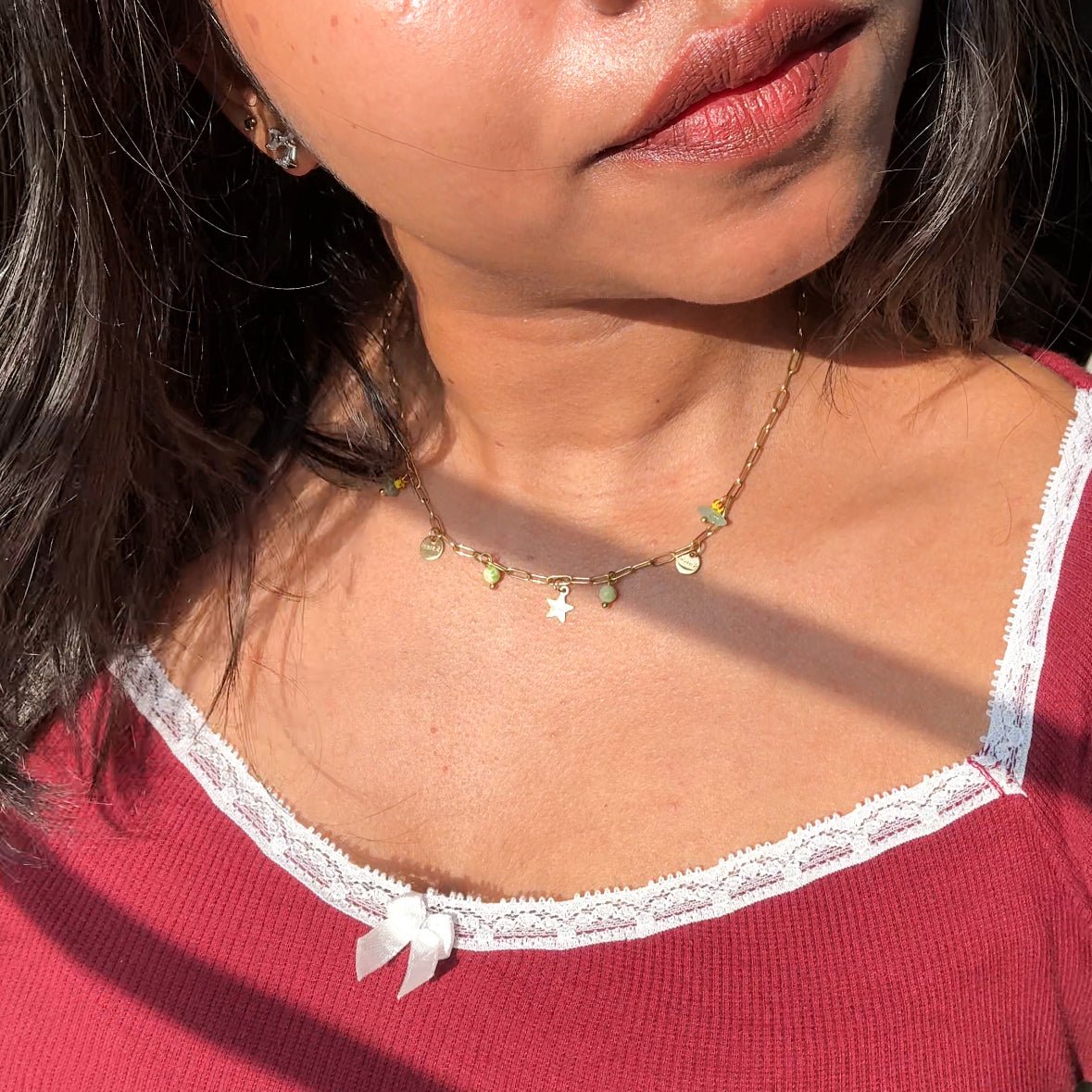 Crimson Charm Stainless steel Anti - tarnish Necklace - House Of Tanaya