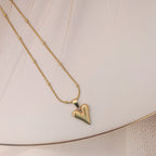 Golden Heart Pendant Anti - tarnish chain - House Of Tanaya
