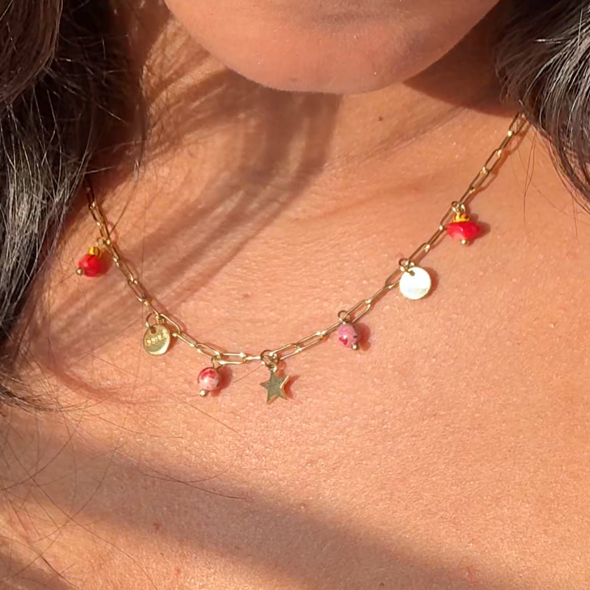 Crimson Charm Stainless steel Anti - tarnish Necklace - House Of Tanaya