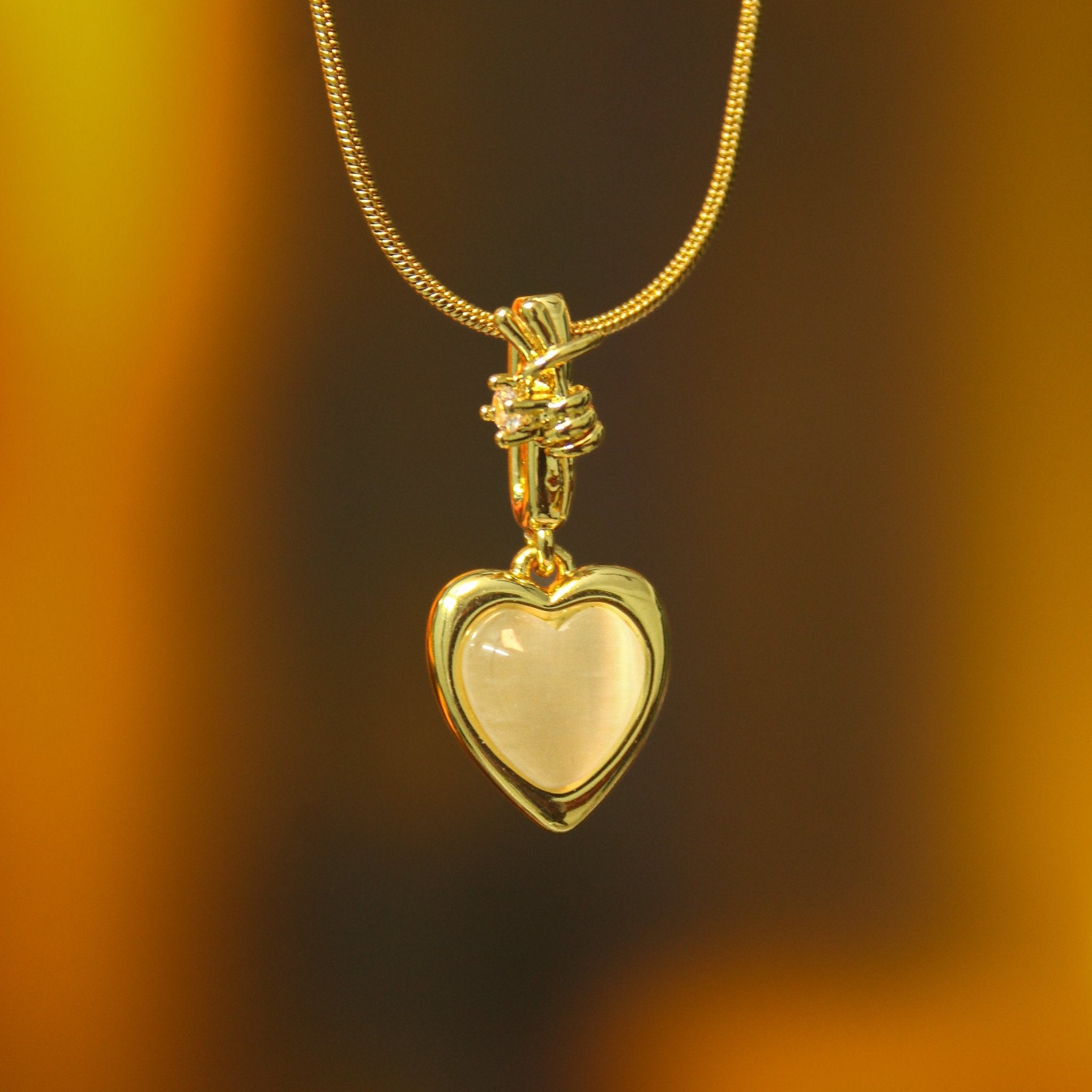 Aurora Heart Pendant Anti tarnish Chain - House Of Tanaya